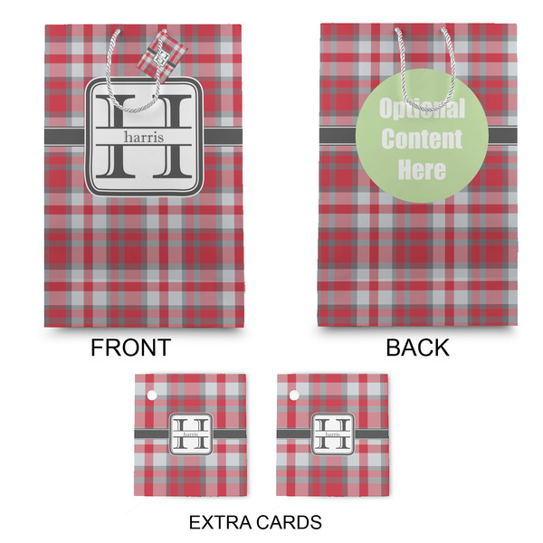 Red & Gray Plaid Large Gift Bag - Approval