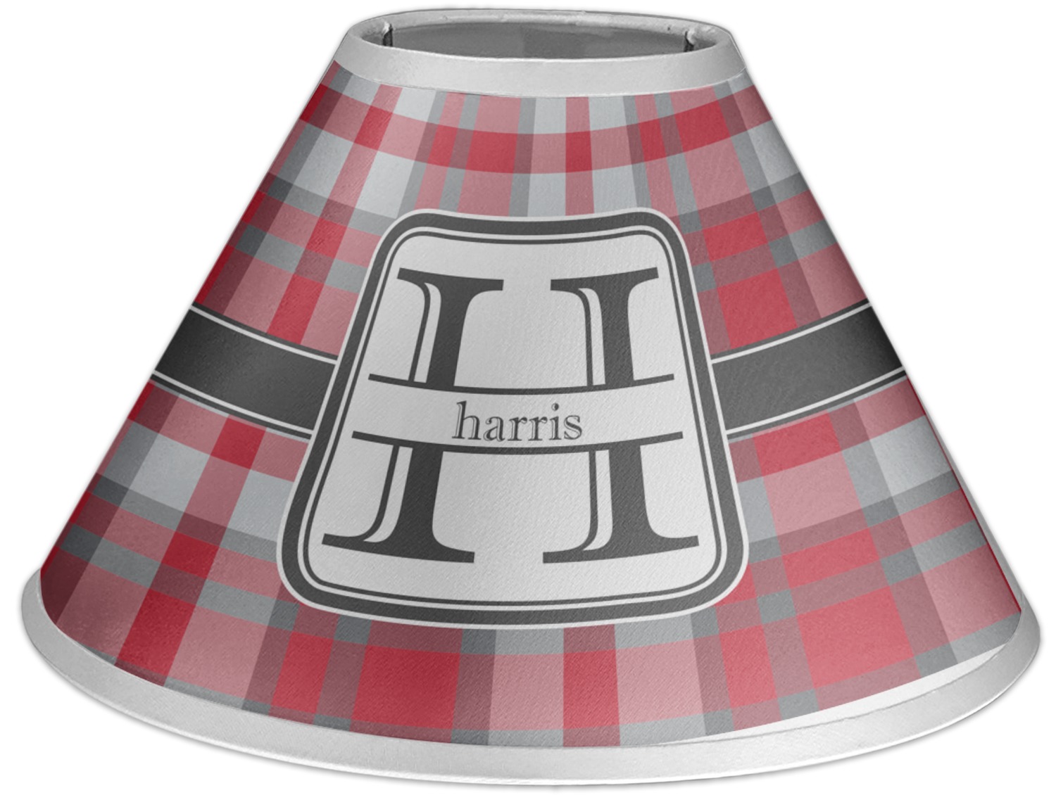 Red & Gray Plaid Coolie Lamp Shade (Personalized) YouCustomizeIt