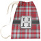 Red & Gray Plaid Large Laundry Bag - Front View