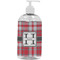 Red & Gray Plaid Plastic Soap / Lotion Dispenser (16 oz - Large - White) (Personalized)