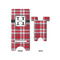 Red & Gray Plaid Large Phone Stand - Front & Back