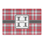 Red & Gray Plaid Large Rectangle Car Magnet (Personalized)