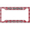 Red & Gray Plaid License Plate Frame (Personalized)