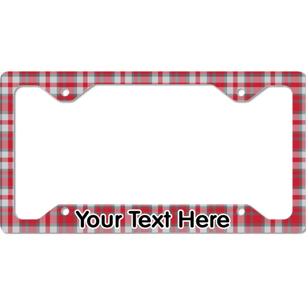 Red & Gray Plaid License Plate Frame - Style C