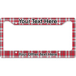 Red & Gray Plaid License Plate Frame - Style B (Personalized)