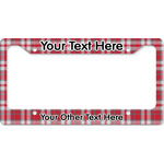Red & Gray Plaid License Plate Frame - Style B (Personalized)