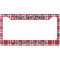 Red & Gray Plaid License Plate Frame Wide