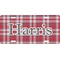 Red & Gray Plaid Personalized Front License Plate