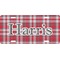 Red & Gray Plaid Front License Plate (Personalized)