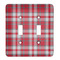 Red & Gray Plaid Light Switch Cover (2 Toggle Plate)