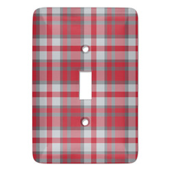 Red & Gray Plaid Light Switch Cover (Personalized)