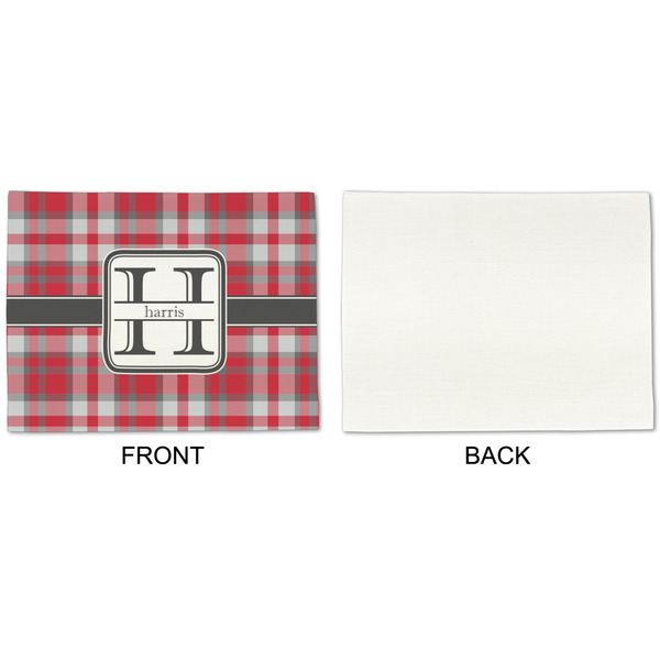 Red & Gray Plaid Linen Placemat - APPROVAL Single (single sided)