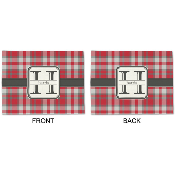 Red & Gray Plaid Linen Placemat - APPROVAL (double sided)