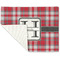 Red & Gray Plaid Linen Placemat - Folded Corner (single side)