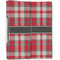 Red & Gray Plaid Linen Placemat - Folded Half (double sided)