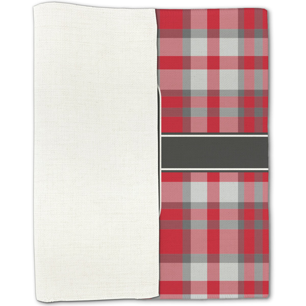 Red & Gray Plaid Linen Placemat - Folded Half