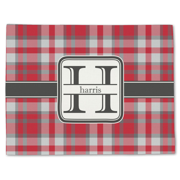 Red & Gray Plaid Linen Placemat - Front