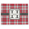 Red & Gray Plaid Single-Sided Linen Placemat - Single w/ Name and Initial