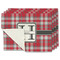 Red & Gray Plaid Linen Placemat - MAIN Set of 4 (single sided)