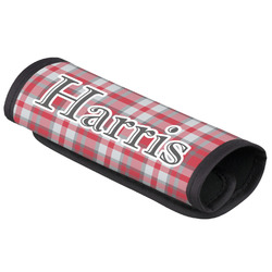 Red & Gray Plaid Luggage Handle Cover (Personalized)