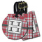 Red & Gray Plaid Luggage Tags - 3 Shapes Availabel