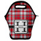 Red & Gray Plaid Lunch Bag w/ Name and Initial