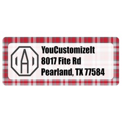 Red & Gray Plaid Return Address Labels (Personalized)