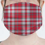 Red & Gray Plaid Face Mask Cover