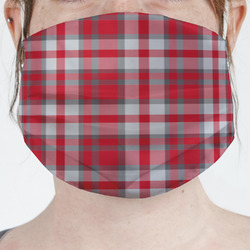 Red & Gray Plaid Face Mask Cover (Personalized)