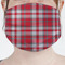 Red & Gray Plaid Mask - Pleated (new) Front View on Girl