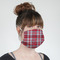 Red & Gray Plaid Mask - Quarter View on Girl