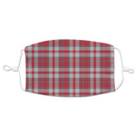 Red & Gray Plaid Adult Cloth Face Mask - XLarge