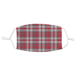 Red & Gray Plaid Adult Cloth Face Mask (Personalized)