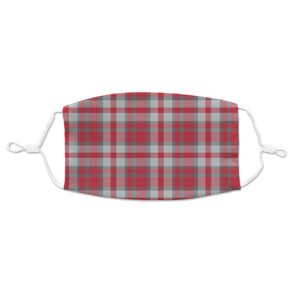 Custom Red & Gray Plaid Adult Cloth Face Mask