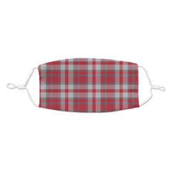 Red & Gray Plaid Kid's Cloth Face Mask (Personalized)