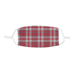 Red & Gray Plaid Kid's Cloth Face Mask - XSmall