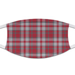 Red & Gray Plaid Cloth Face Mask (T-Shirt Fabric)