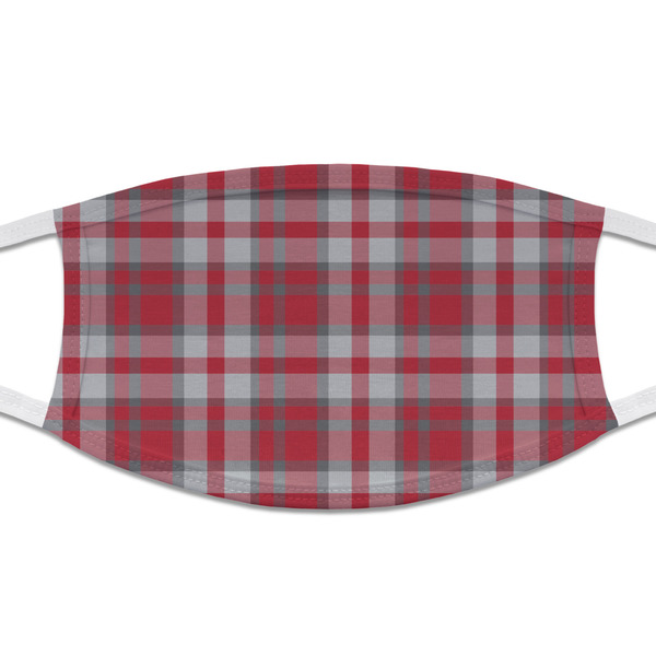 Custom Red & Gray Plaid Cloth Face Mask (T-Shirt Fabric)