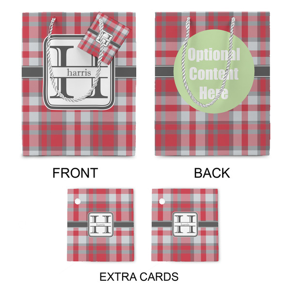 Red & Gray Plaid Medium Gift Bag - Approval