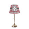 Red & Gray Plaid Poly Film Empire Lampshade - On Stand