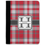 Red & Gray Plaid Notebook Padfolio - Medium w/ Name and Initial
