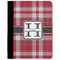 Red & Gray Plaid Notebook Padfolio w/ Name and Initial
