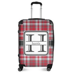 Red & Gray Plaid Suitcase - 24" Medium - Checked (Personalized)