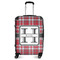 Red & Gray Plaid Suitcase - 24" Medium - Checked (Personalized)