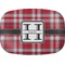 Red & Gray Plaid Melamine Platter (Personalized)