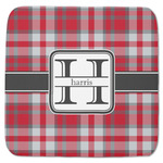 Red & Gray Plaid Memory Foam Bath Mat - 48"x48" (Personalized)