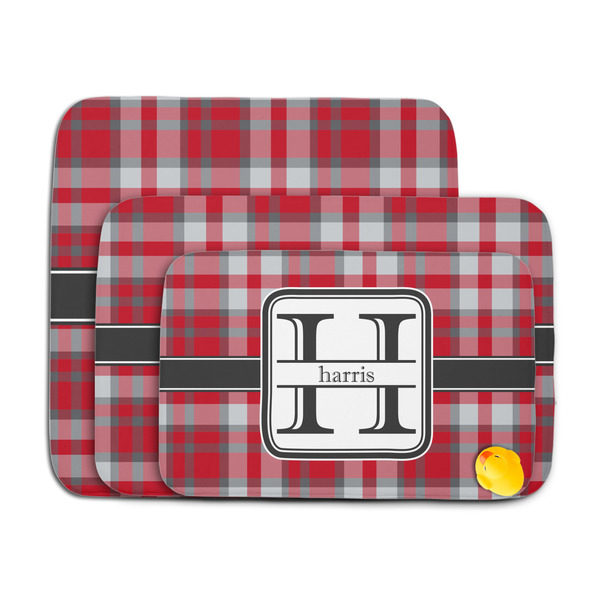 Red & Gray Plaid Memory Foam Bath Mat - MAIN PARENT