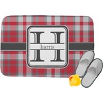Red & Gray Plaid Memory Foam Bath Mat (Personalized)