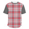 Red & Gray Plaid Men's Crew T-Shirt - 2X Large