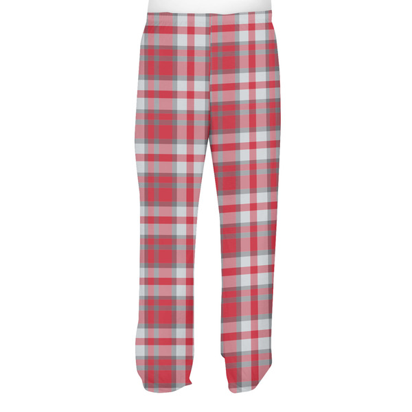 Red & Gray Plaid Men's Pjs Back - on model